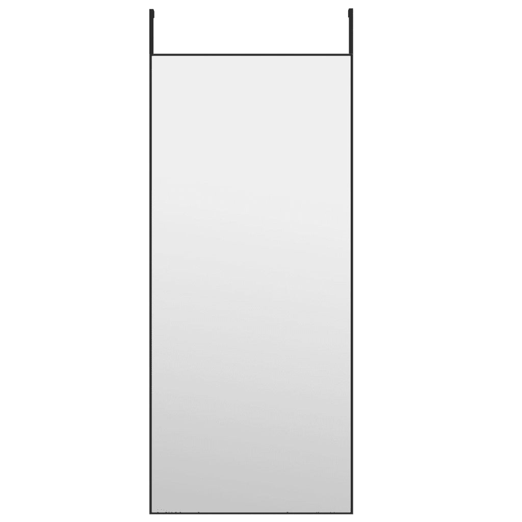 Specchio da Porta Nero 40x100 cm in Vetro e Alluminio