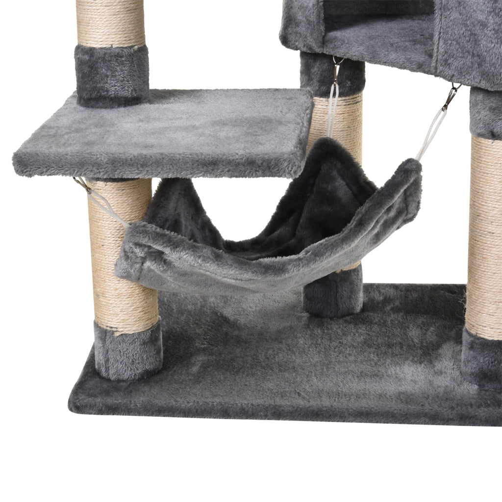 Tiragraffi per Gatti con Cuccia e Amaca ¨C Minimal ¨C Grigio