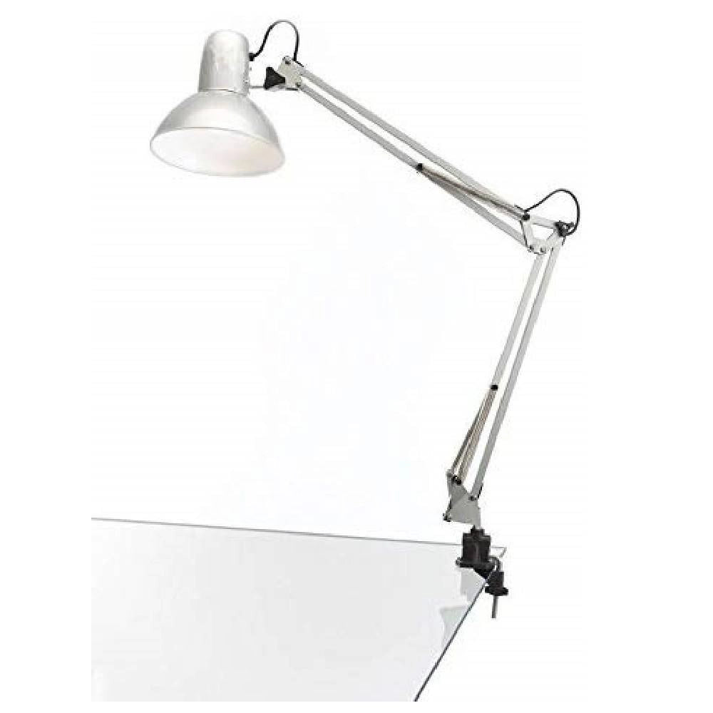 Trade Shop - Lampada Da Tavolo Scrivania Braccio Snodato Base Clip 33x33cm Estetista Manicure -