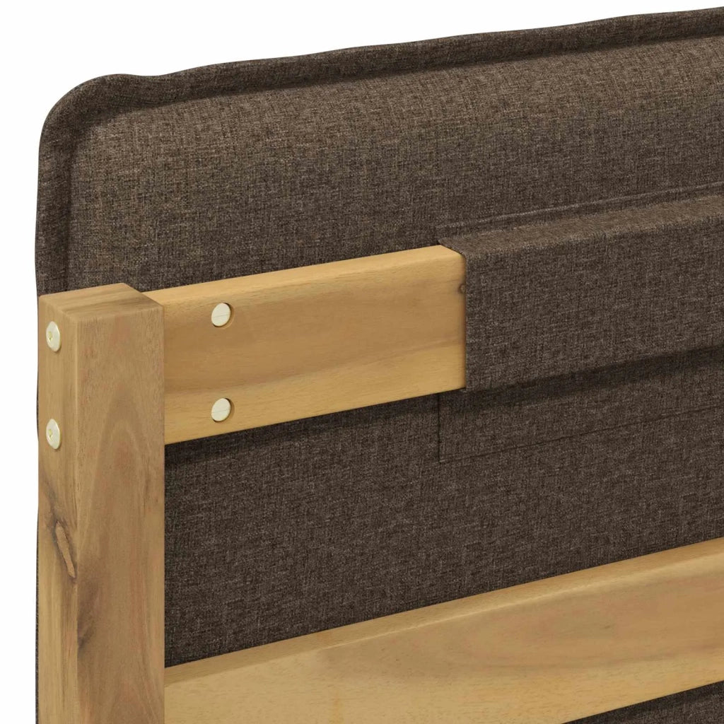 Letto con Testiera Rivestita Bianco lavato e taupe 75 x 190 cm 903955