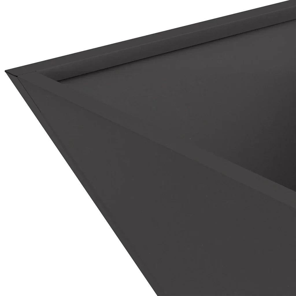 Set di 5 fioriere da giardino trapezoidali moderne 35 x 35 x 15 cm in acciaio nero 02_0052355