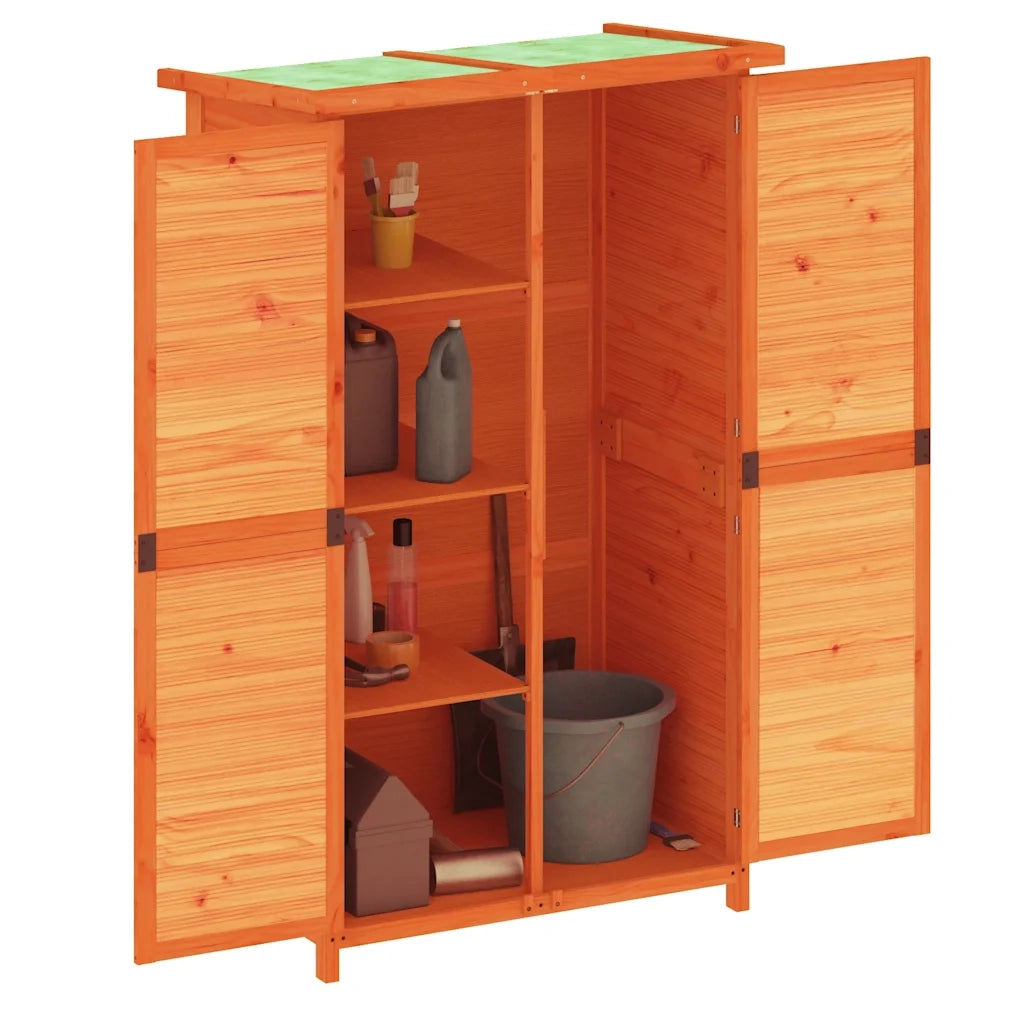 Rimessa da Giardino-Capanno da Giardino Marrone 83x57x140 cm Legno Massello di Pino