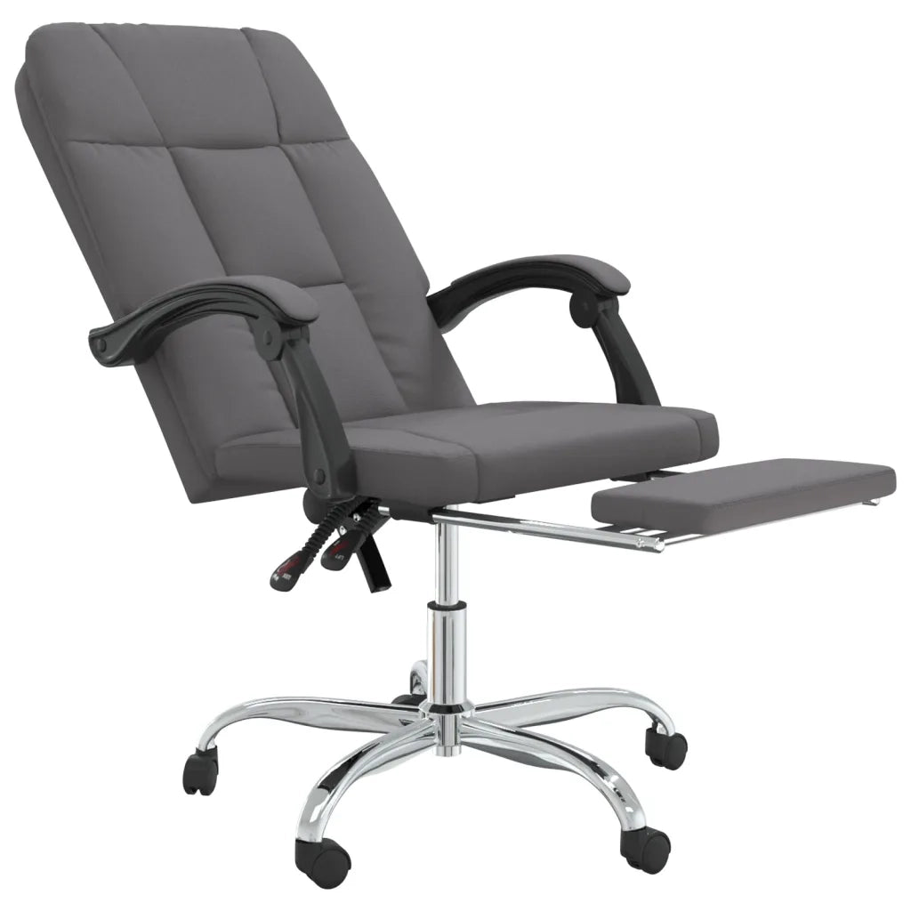 Poltrona | Sedia Relax da Ufficio Reclinabile Grigia in Similpelle