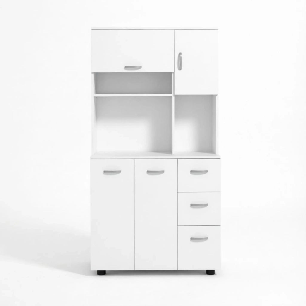 Armadio da cucina alto con cassetto, ampio mobile contenitore a colonna con molteplici spazi di archiviazione (solo armadio alto)