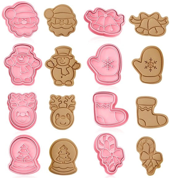 Set di stampi per biscotti a forma di biscotto, 8 pezzi, stampi per biscotti per bambini, stampi per fondant a forma di biscotto, stampo per biscotto, stampo per biscotti a forma di biscotto, accessori per cucina dei bambini