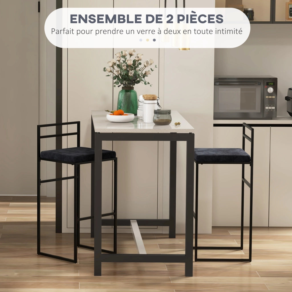 Sgabello da bar ¨C zephmum ¨C nero velluto 74 cm