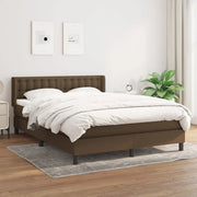 Giroletto a Molle con Materasso Marrone Scuro 140x190cm Tessuto 3130028