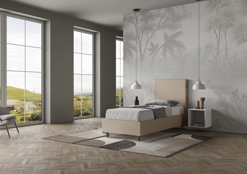 Letto Singolo 100x190 cm Senza Rete Focus Tortora