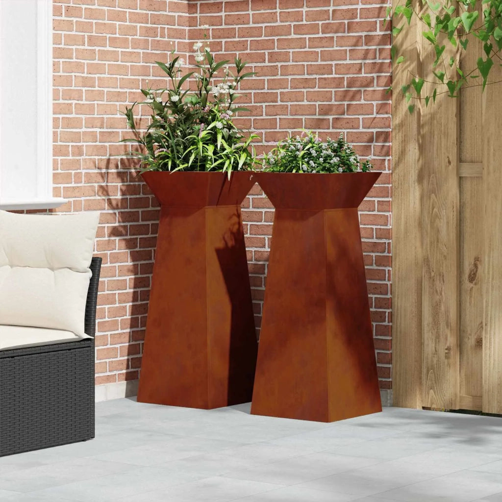 Vaso a Pilastro 2 pcs Argento 40 x 40 x 100 cm