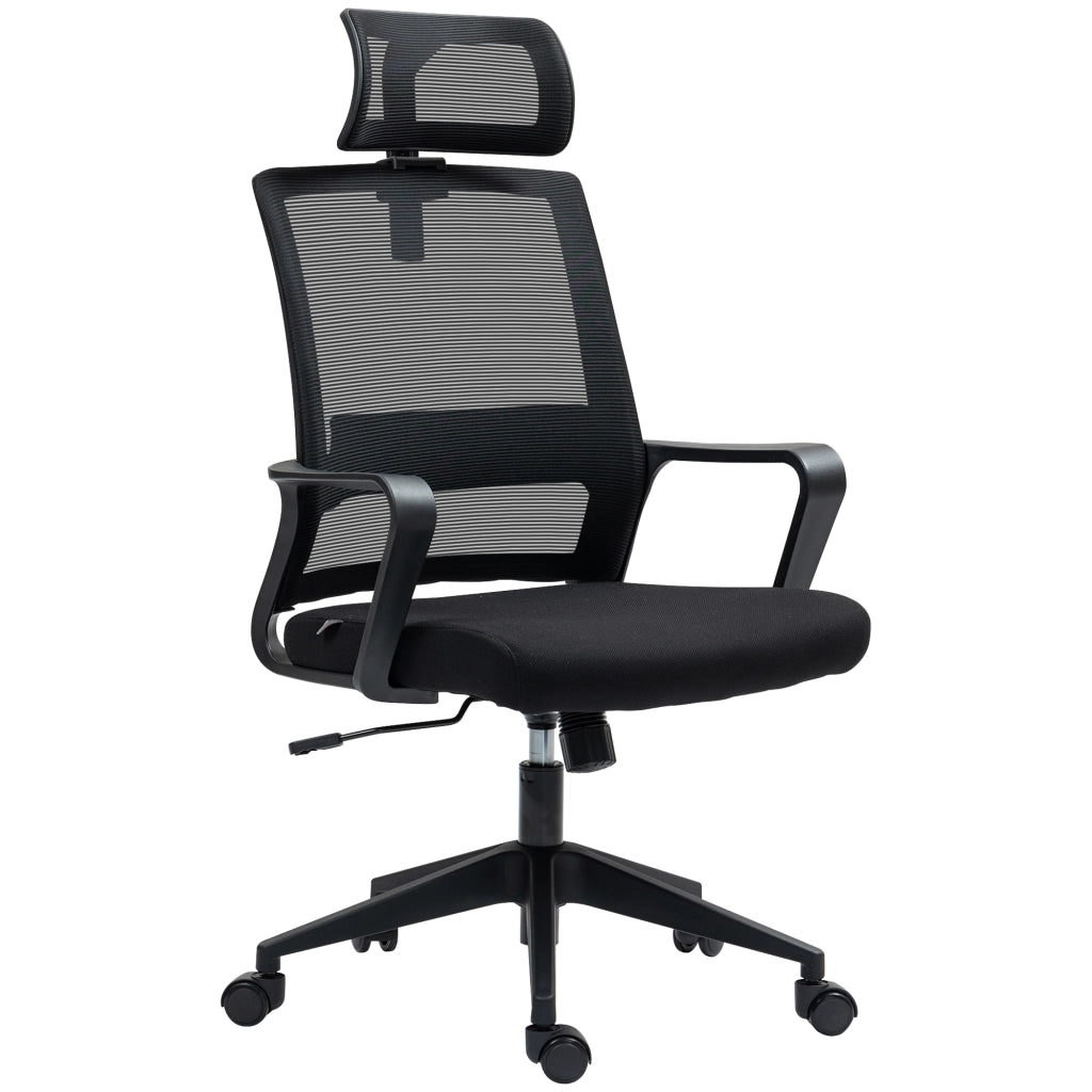Sedia da Ufficio Ergonomica con Schienale e Poggiatesta ¨C Minimal ¨C Nero