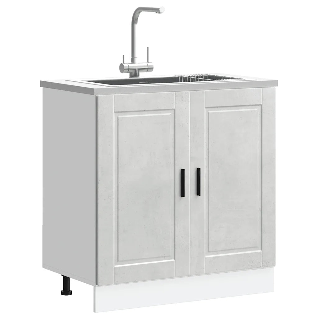 Pensile da cucina | Mobile base lavello Porto Grigio Cemento 80x46x81,5 cm