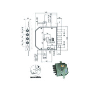 Serratura Sic.Triplice Dx Cil. E63 Ap954+9 Moia