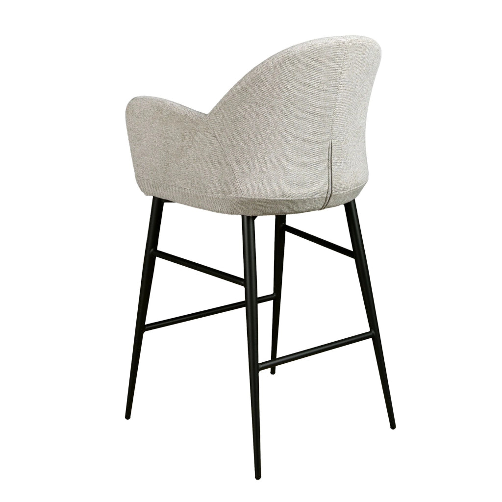Sgabello in tessuto grigio chiaro