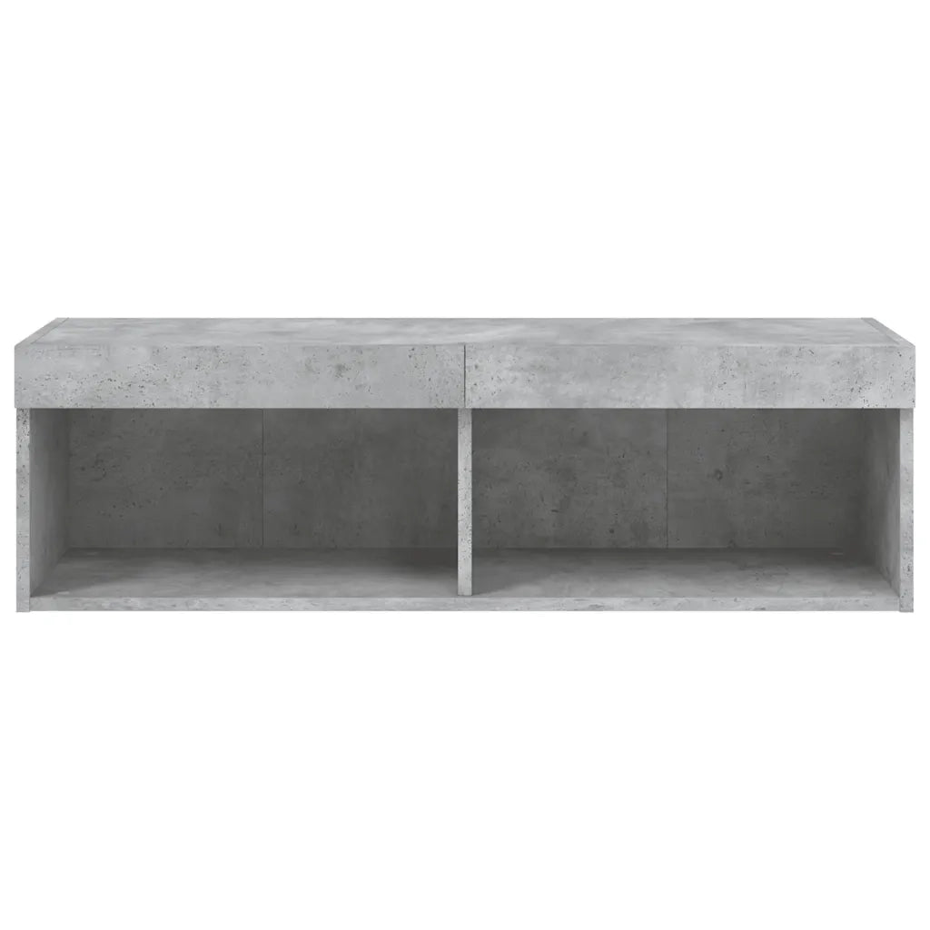 Mobile Porta TV con Luci LED-Credenza per TV Grigio Cemento 100x30x30 cm