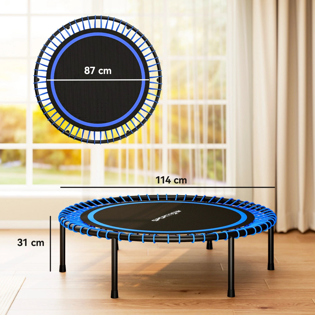 Trampolino Fitness ?114 cm ¨C Xylo ¨C Acciaio Blu e Nero