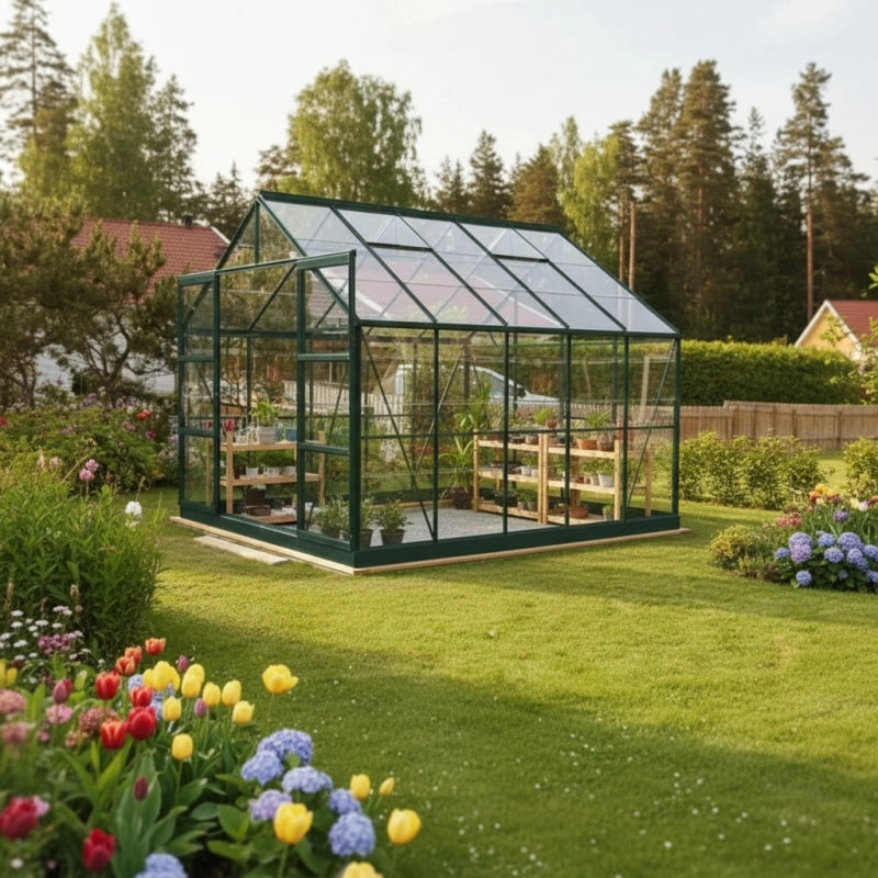 Base pour serre en verre - 7.42mÂ²