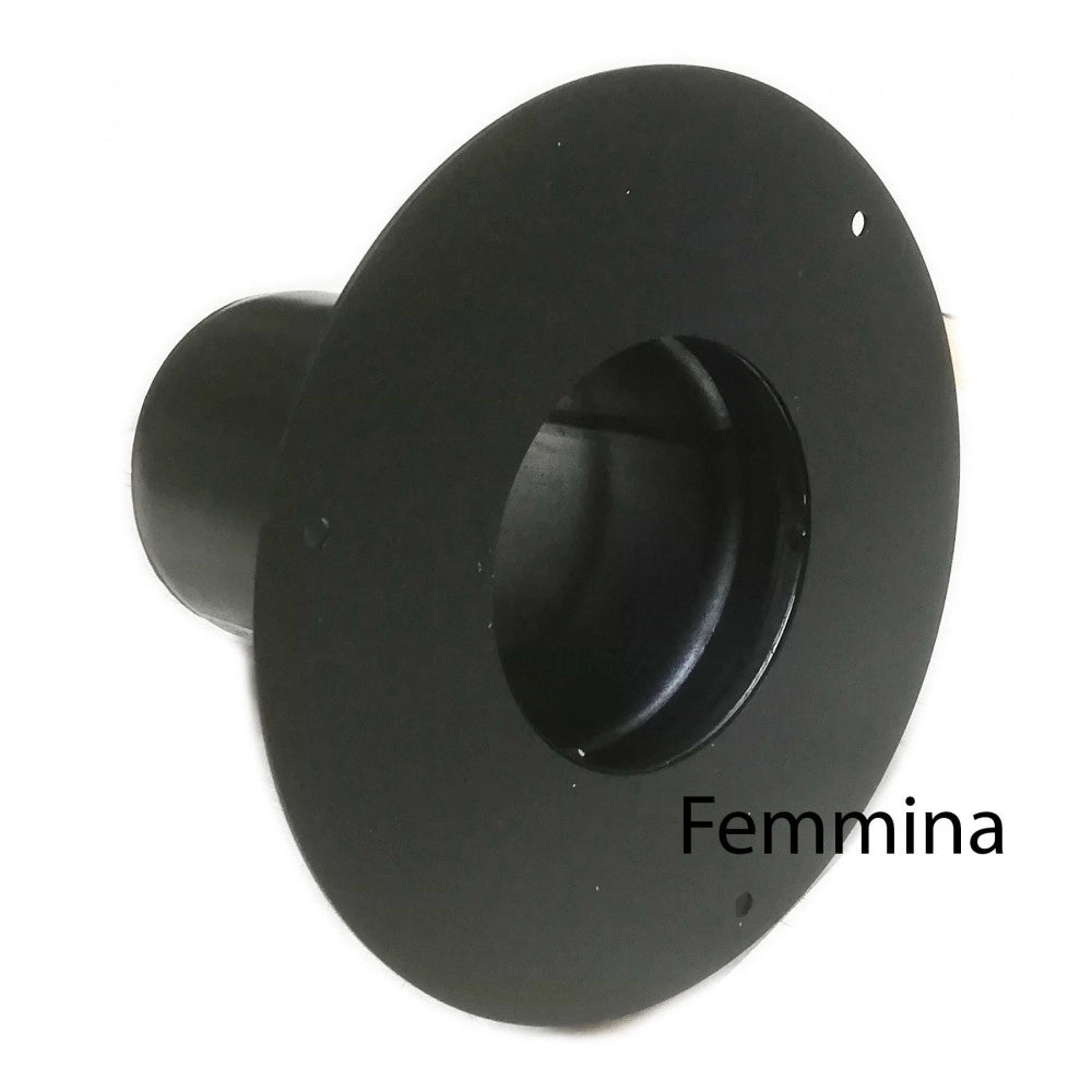 Rosone unico nero pellet da 100mm universale ( 100/180mm )