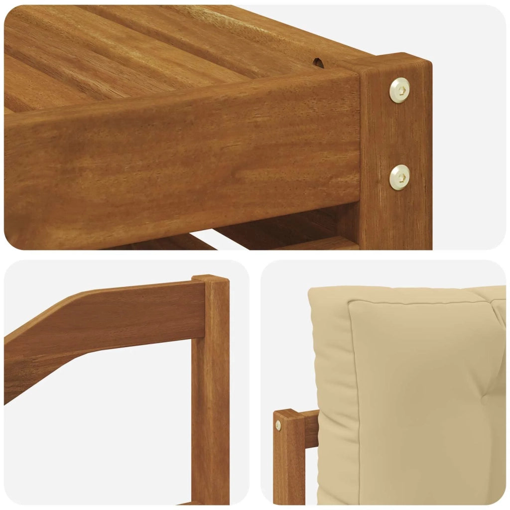 Set di divani da esterno con cuscino 9 pcs Naturale e Beige 3373998