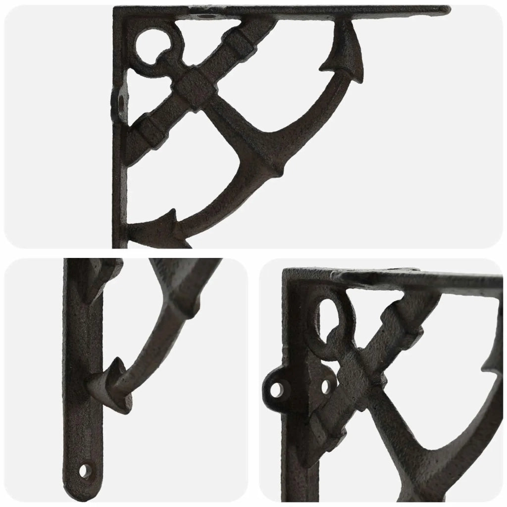 Supporti per mensole da parete 2 pz Marrone Antico 42038904