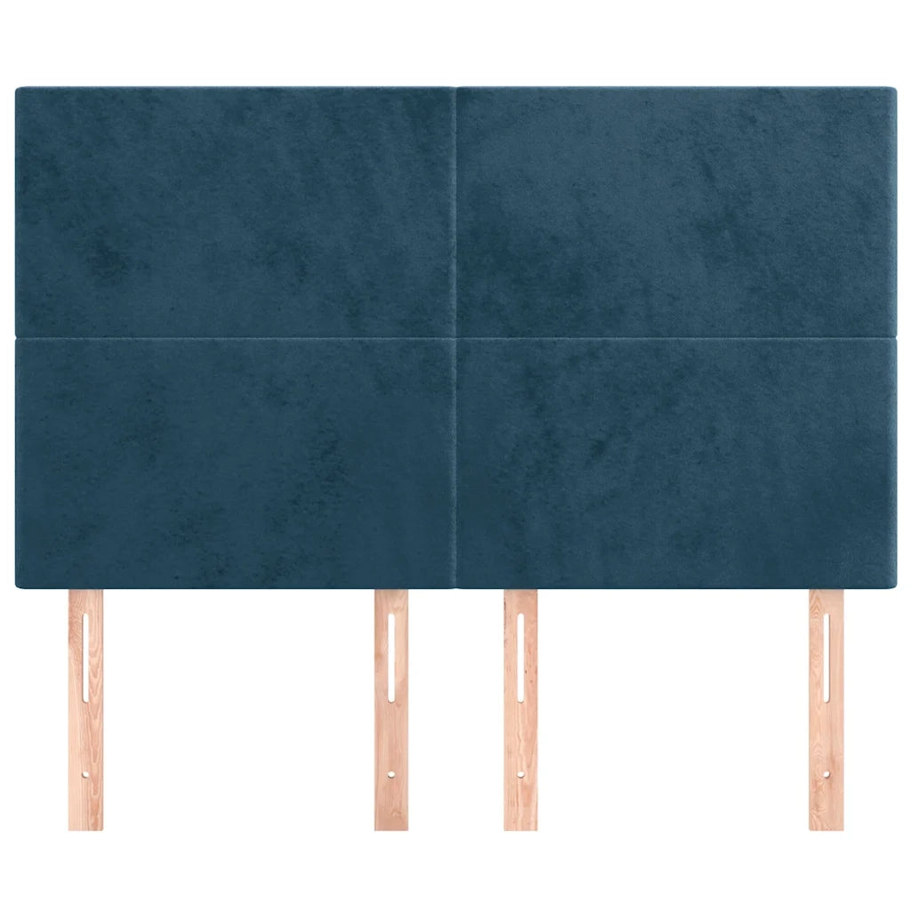 Testiera-Testata-Testiera Decorativa Blu Scuro 144x5x118/128 cm Velluto 661171