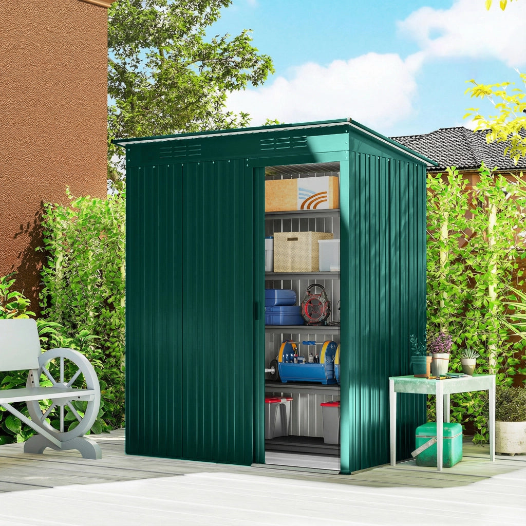 Casetta da Giardino in Metallo ¨C Xylo ¨C Verde 159x106x181 cm