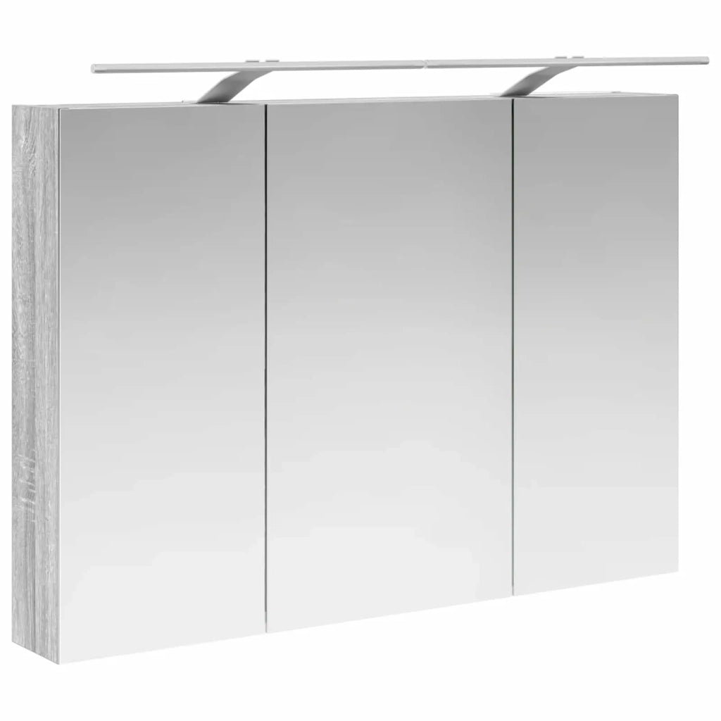 Mobiletto per specchio da Bagno | Armadio da bagno con lo scaffale Grigio Sonoma