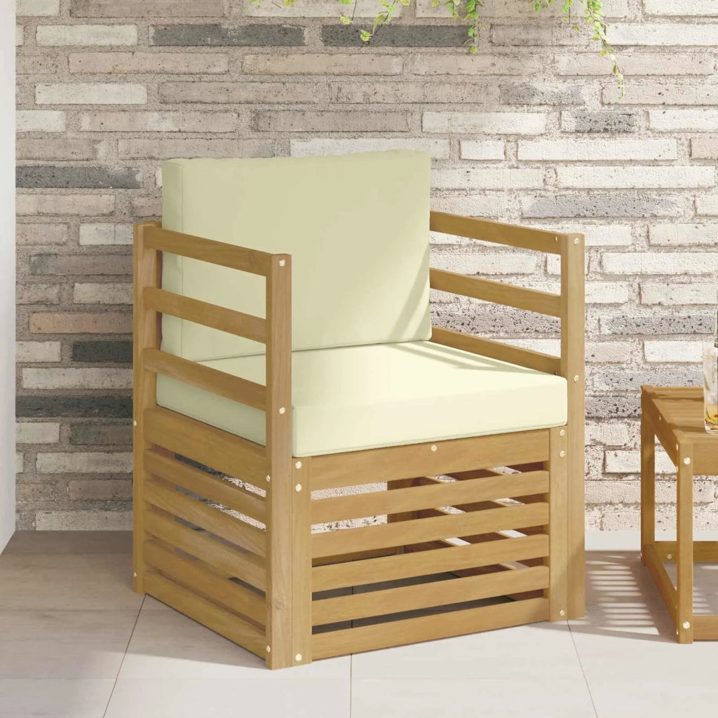 Divano da esterno Poliestere Bianco e crema 3439077