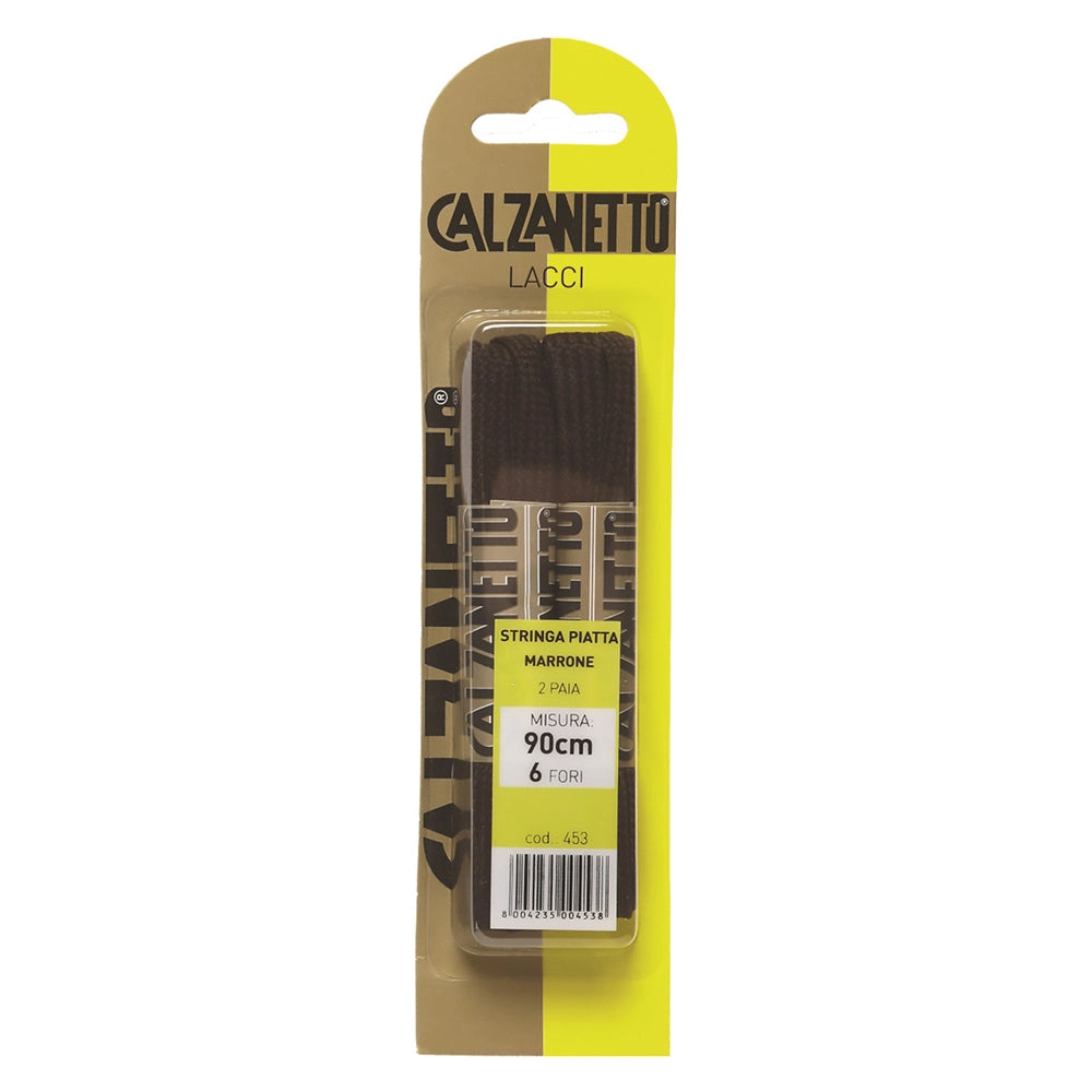 LACCI PIATTI cm. 110 neri - blister 1 paio  - EBANO