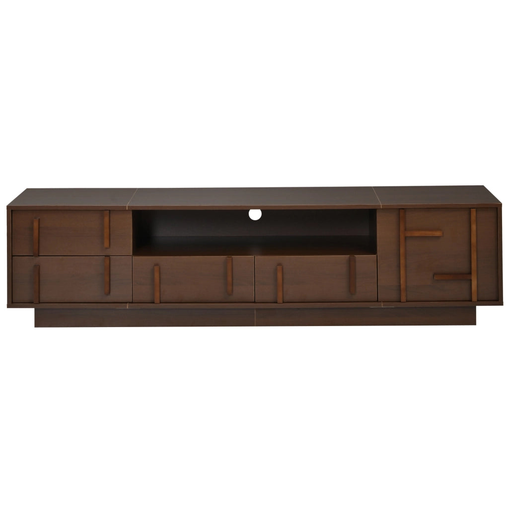 Mobile TV da terra 180x40x45 cm in MDF color noce con 4 cassetti