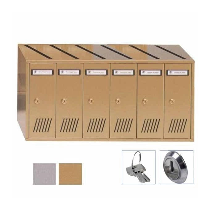 Silmec SC7V Casellario Postale Verticale 6 Porte in Alluminio Argento colore Argento