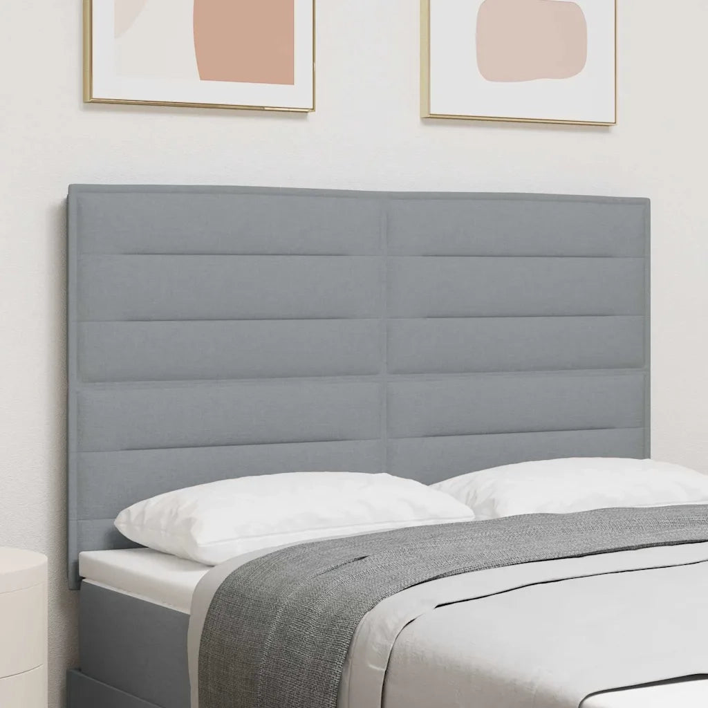 Testiera | Testata LED con strisce LED Grigio chiaro 160 cm Tessuto
