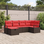 Set Divano da Giardino con cuscino 6 pcs Marrone polyrattan 3360515