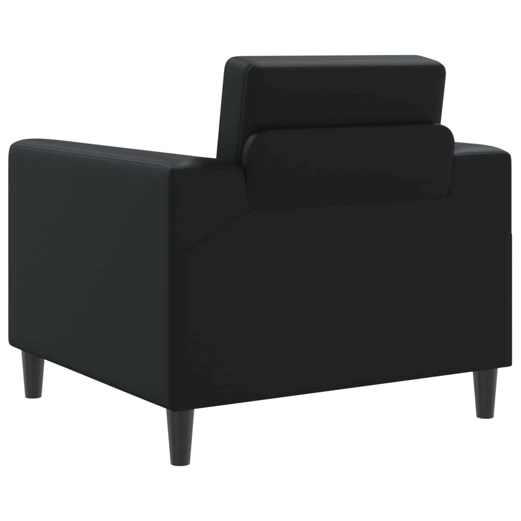 Divano Sedia-Poltrona-Poltroncina Nero Similpelle