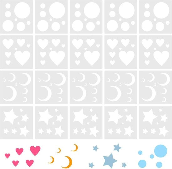 Sfondi in plastica - cerchi e luna - 20 pezzi