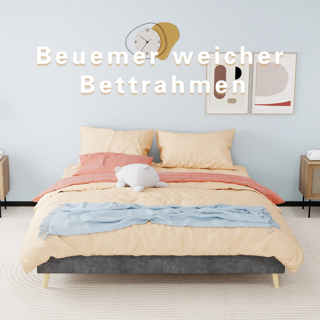 letto telaio grigio velluto olandese 160 x 200 cm