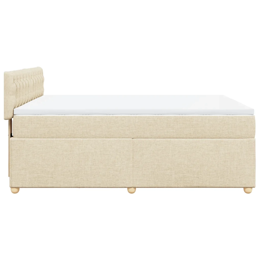 Giroletto a Molle con Materasso Crema 160x200 cm in Tessuto 3286743