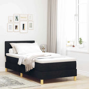 Letto a Sorgente LED con materasso Nero 100 x 200 cm Tessuto