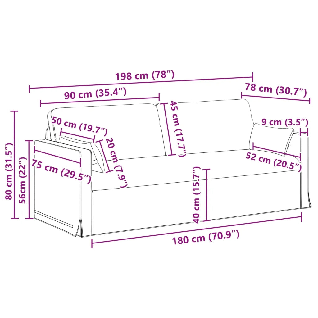 Set di divani 2 pcs Verde Scuro 198 x 78 x 80 cm Tessuto 3407584