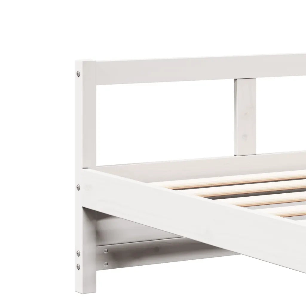 Letto singolo | Letto per adulti | Dormeuse senza Materasso Bianca 90x200 cm Legno Massello Pino
