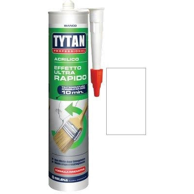 SILICONE ACRILICO ULTRA RAPIDO TYTAN - BIANCO VERNICIABILE ML 300- 12 pezzi