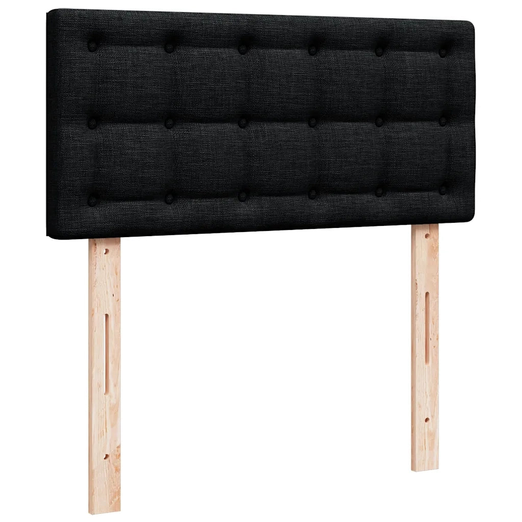 Giroletto a Molle con Materasso-Struttura Letto Nero 80x200 cm inTessuto 346501