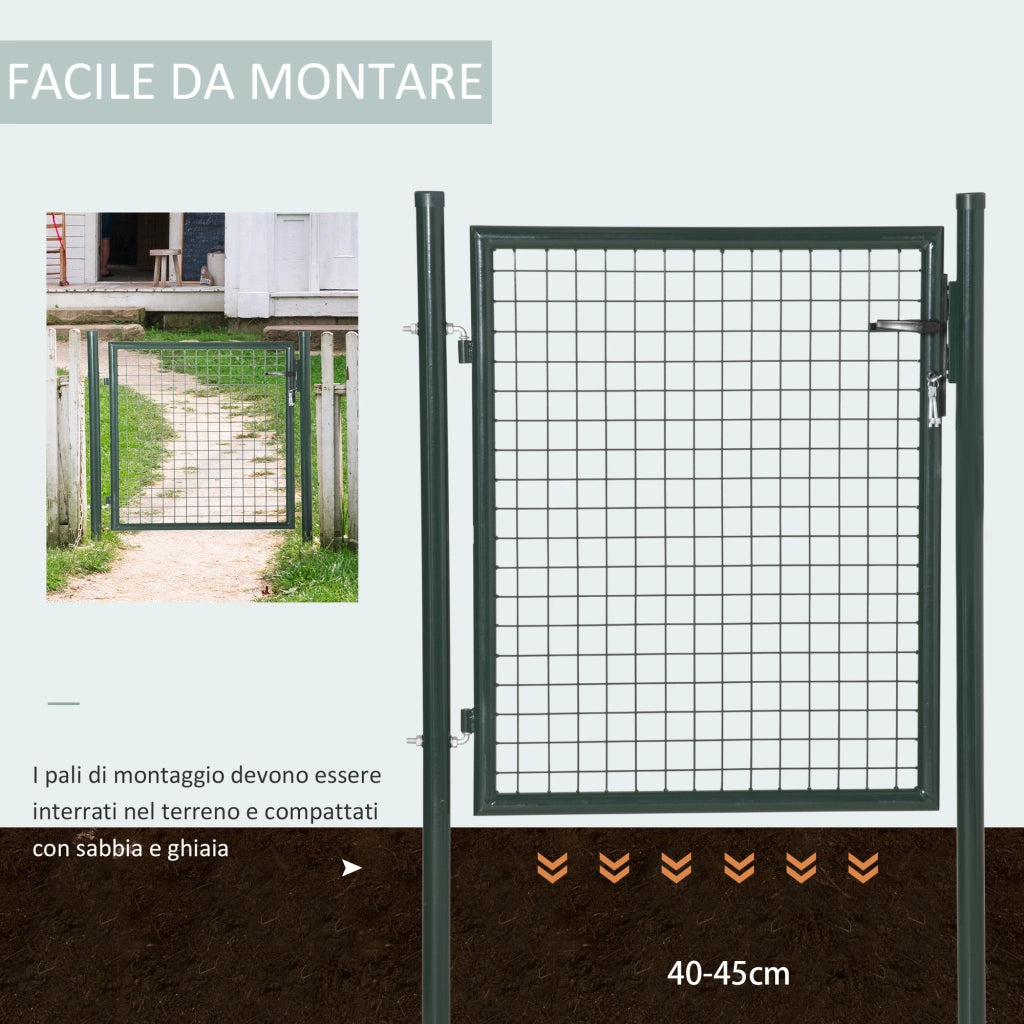Cancello per Giardino ¨C Minimal ¨C Verde, Acciaio, 97x150cm