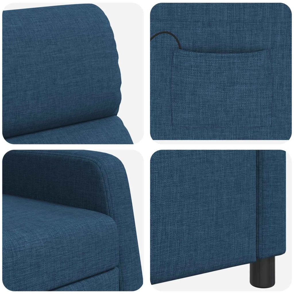 Poltrona Massaggiante Blu Tessuto 42035065