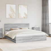 Struttura del letto con cassetto Grigio Sonoma 200 x 200 cm 3407954