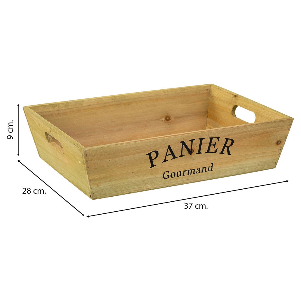 Cestino in legno marrone 37x28x9h cm