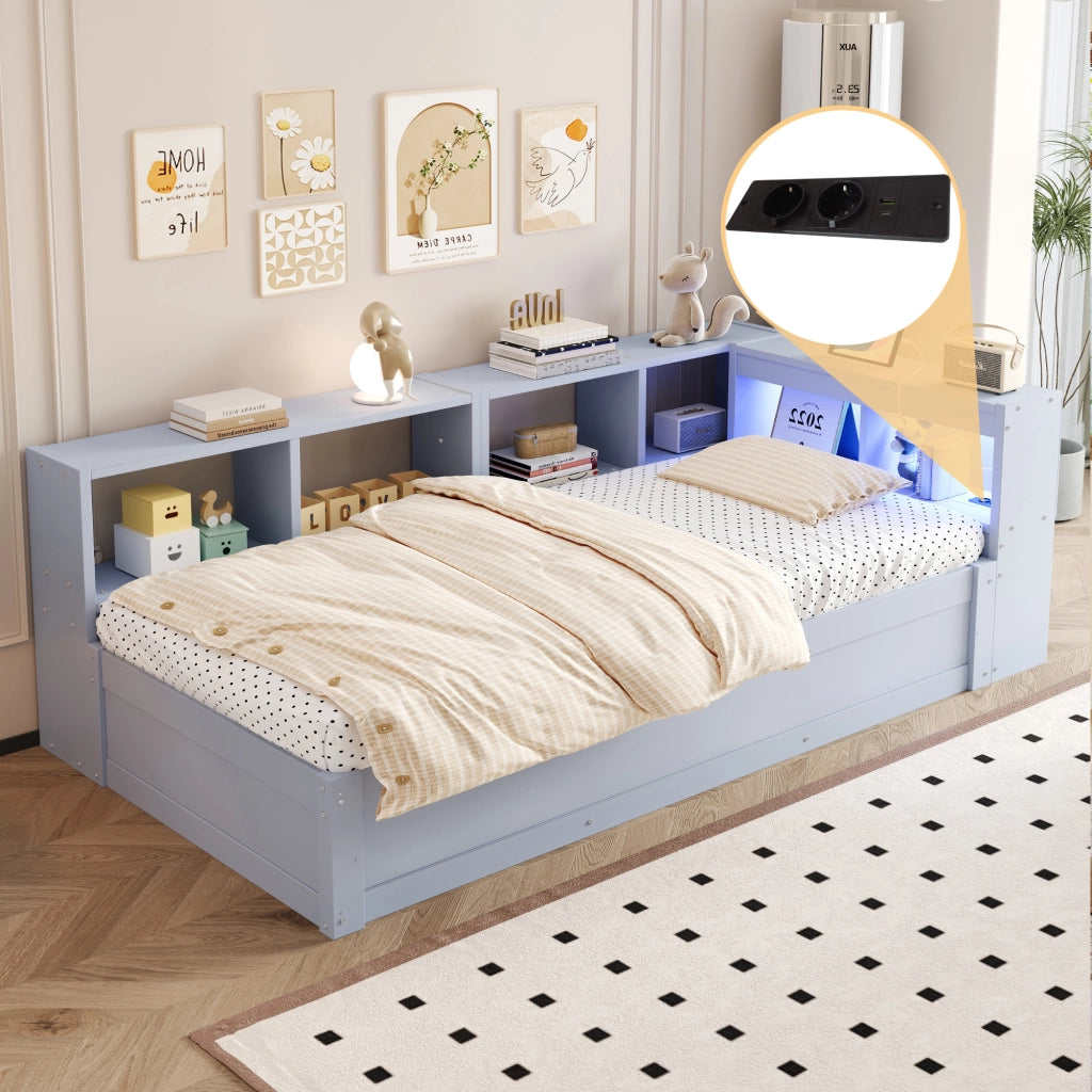 letto multifunzione mdf grigio 90 x 200 cm