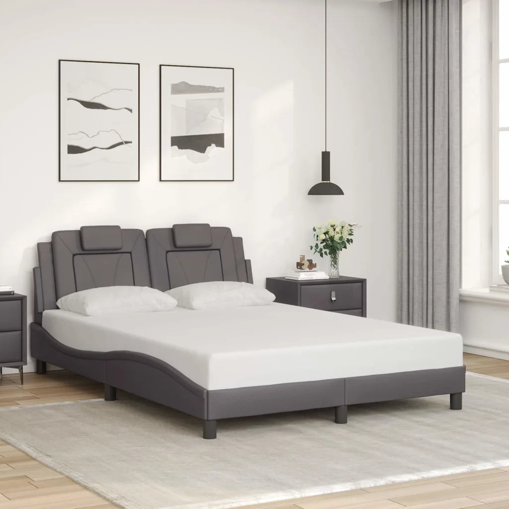 Giroletto Viana senza Materasso Grigio 140x200 cm in Similpelle