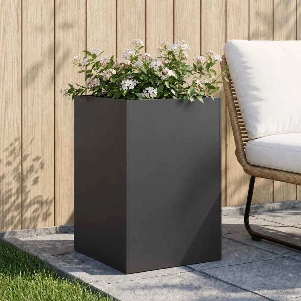 Vaso da giardino Nero 50 x 50 x 75 cm Acciaio laminato a freddo 8005386