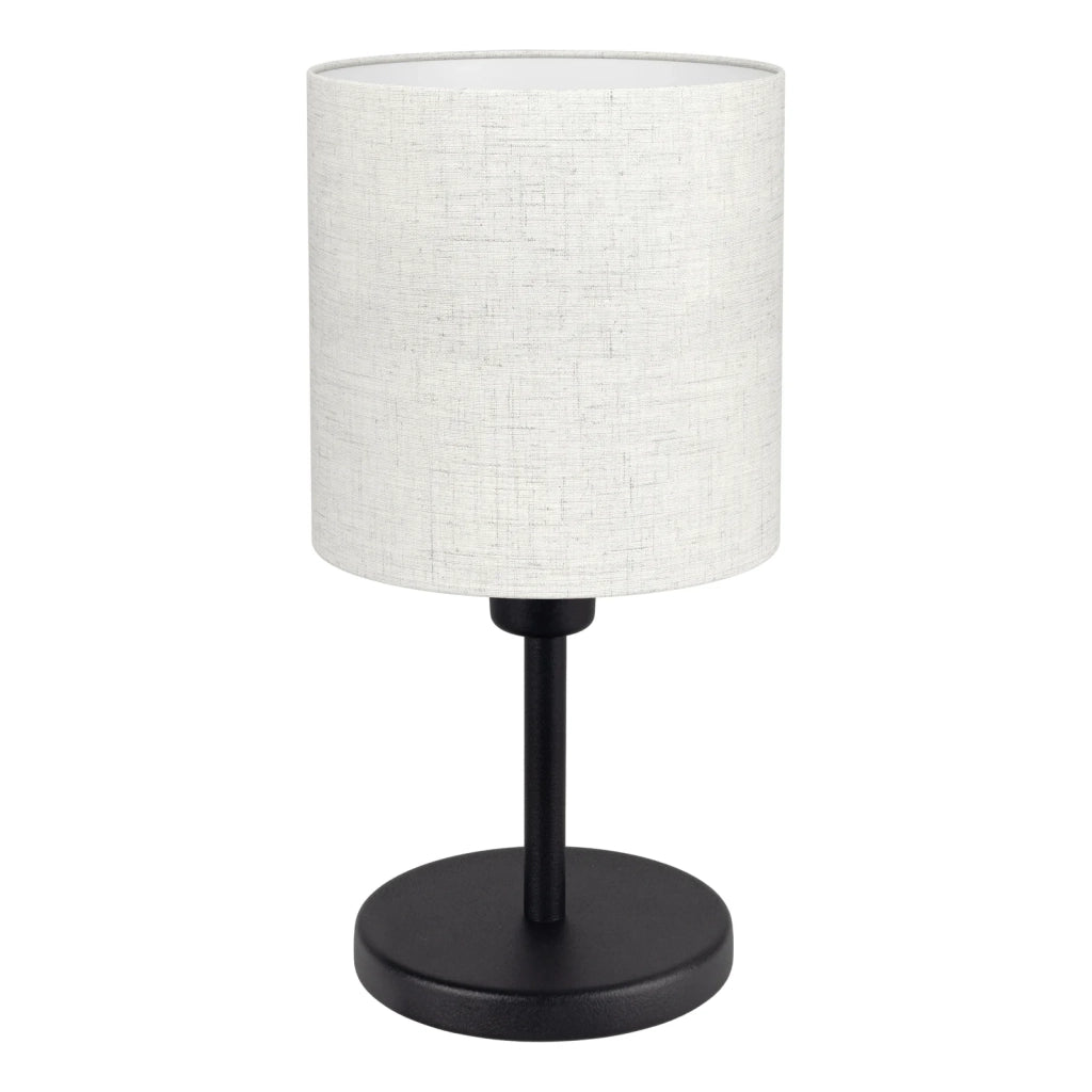 Lampada Scrivania Montetto 1 Acciaio Nero Tessuto Marrone 1 Luce E14 Ip20