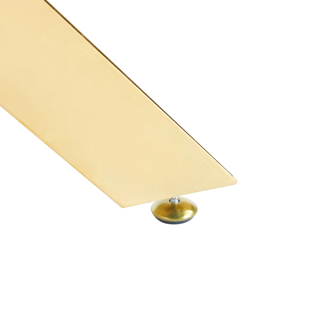 Tavolo da pranzo quadrato 80x80x75 cm con piano in vetro temperato e gambe in metallo dorato